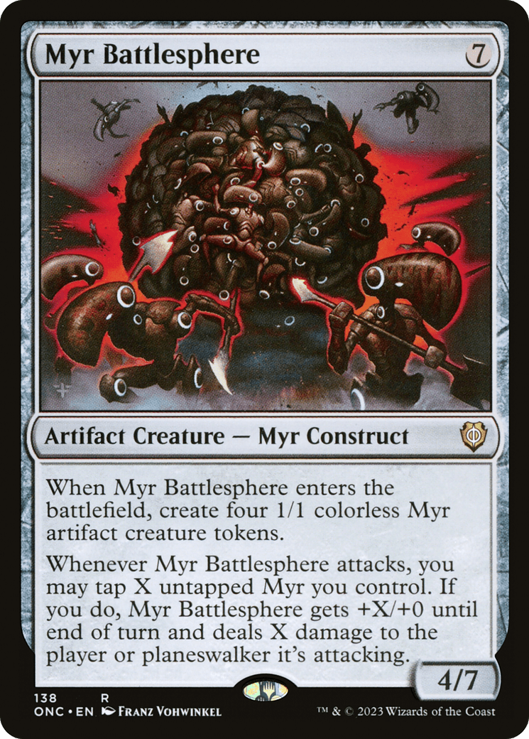Myr Battlesphere [Phyrexia: All Will Be One Commander] MTG Single Magic: The Gathering  | Multizone: Comics And Games