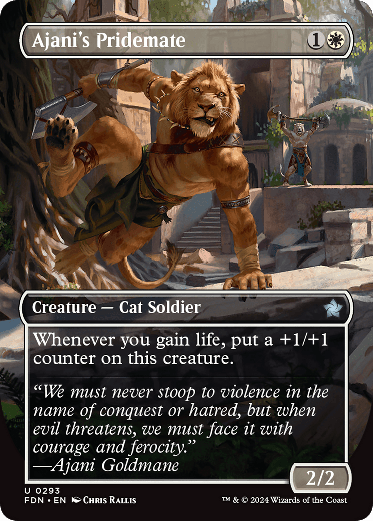 Ajani's Pridemate (Borderless) [Foundations] MTG Single Magic: The Gathering  | Multizone: Comics And Games
