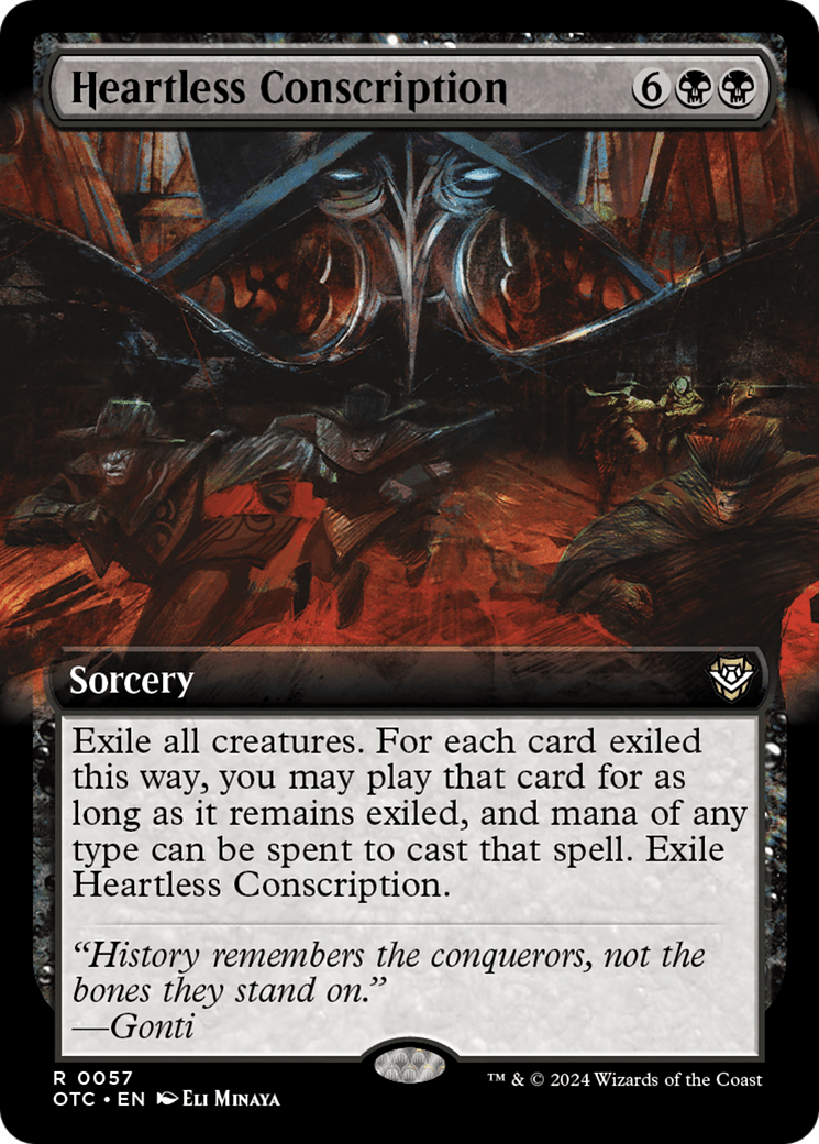 Heartless Conscription (Extended Art) [Outlaws of Thunder Junction Commander] MTG Single Magic: The Gathering  | Multizone: Comics And Games