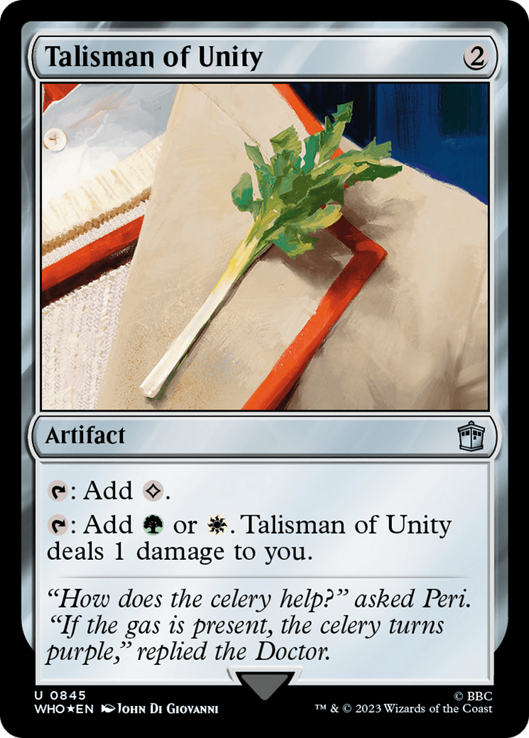 Talisman of Unity (Surge Foil) [Doctor Who] MTG Single Magic: The Gathering  | Multizone: Comics And Games