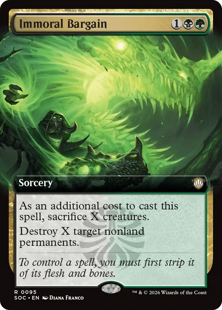 Immoral Bargain (Extended Art) [Secrets of Strixhaven Commander] MTG Single Magic: The Gathering  | Multizone: Comics And Games