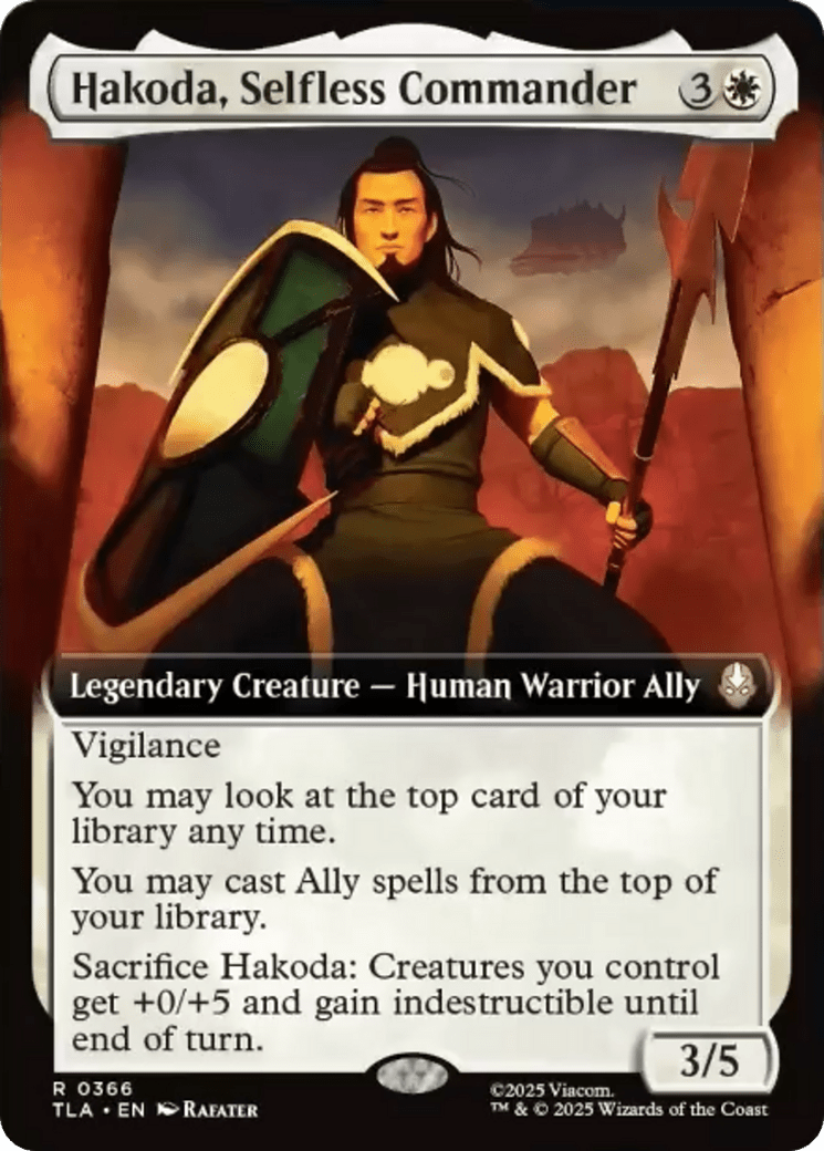 Hakoda, Selfless Commander (Extended Art) [Avatar: The Last Airbender] MTG Single Magic: The Gathering  | Multizone: Comics And Games