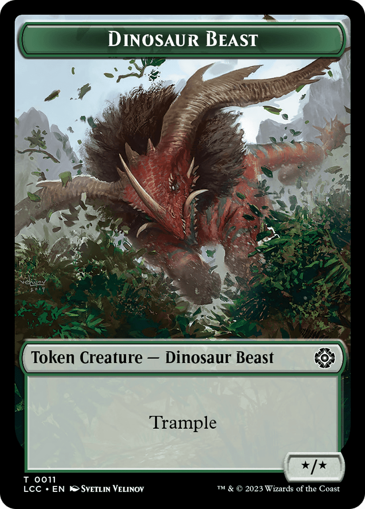 Dinosaur Beast // Dinosaur Double-Sided Token [The Lost Caverns of Ixalan Commander Tokens] MTG Single Magic: The Gathering  | Multizone: Comics And Games