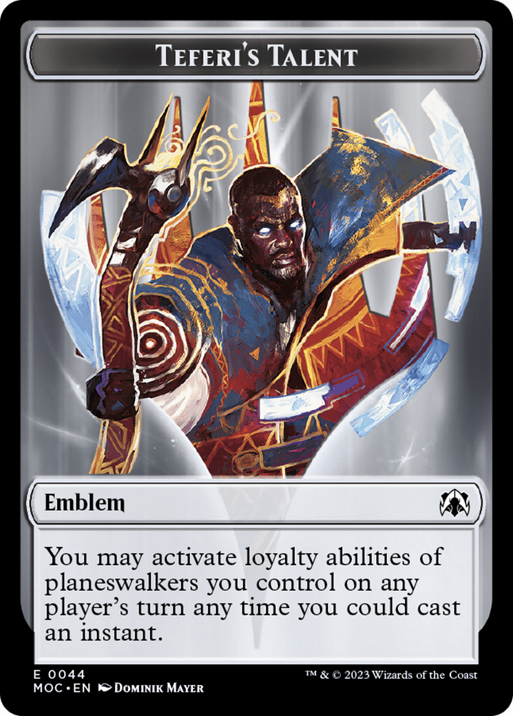 Teferi's Talent Emblem [March of the Machine Commander Tokens] MTG Single Magic: The Gathering  | Multizone: Comics And Games