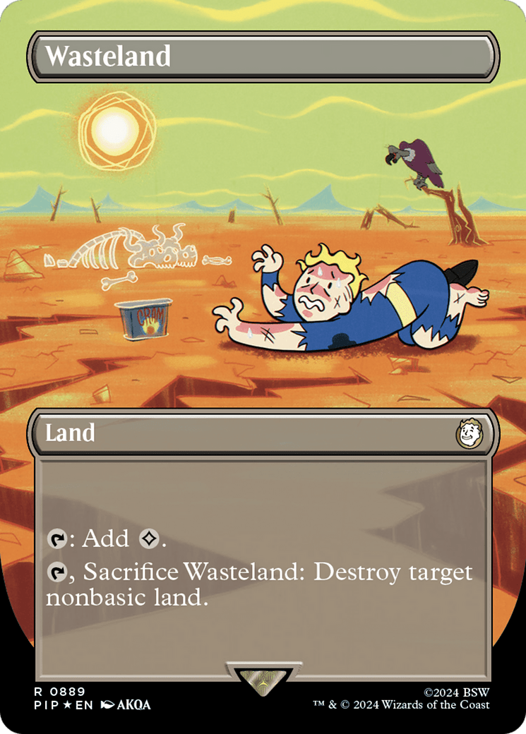 Wasteland (Borderless) (Surge Foil) [Fallout] MTG Single Magic: The Gathering  | Multizone: Comics And Games