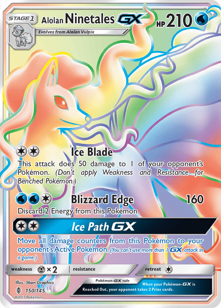 Alolan Ninetales GX (150/145) [Sun & Moon: Guardians Rising] Pokemon Single Pokémon  | Multizone: Comics And Games