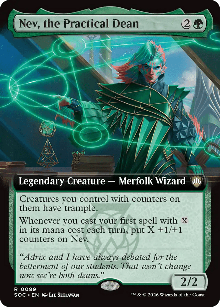 Nev, the Practical Dean (Extended Art) [Secrets of Strixhaven Commander] MTG Single Magic: The Gathering  | Multizone: Comics And Games