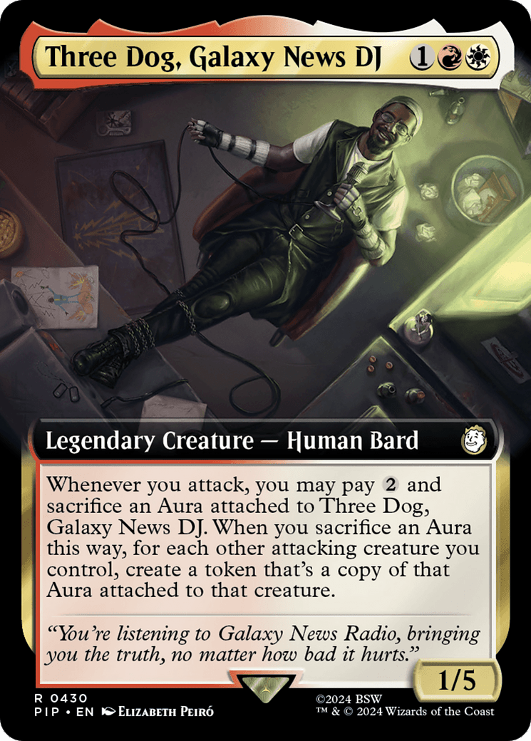 Three Dog, Galaxy News DJ (Extended Art) [Fallout] MTG Single Magic: The Gathering  | Multizone: Comics And Games