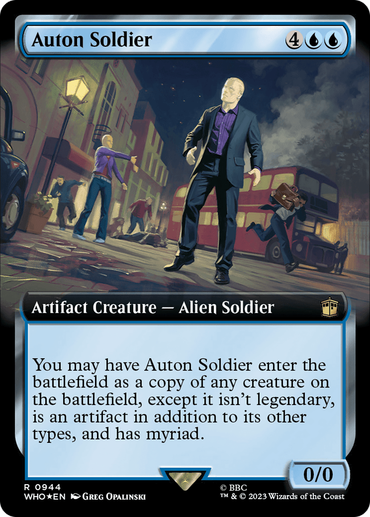 Auton Soldier (Extended Art) (Surge Foil) [Doctor Who] MTG Single Magic: The Gathering  | Multizone: Comics And Games