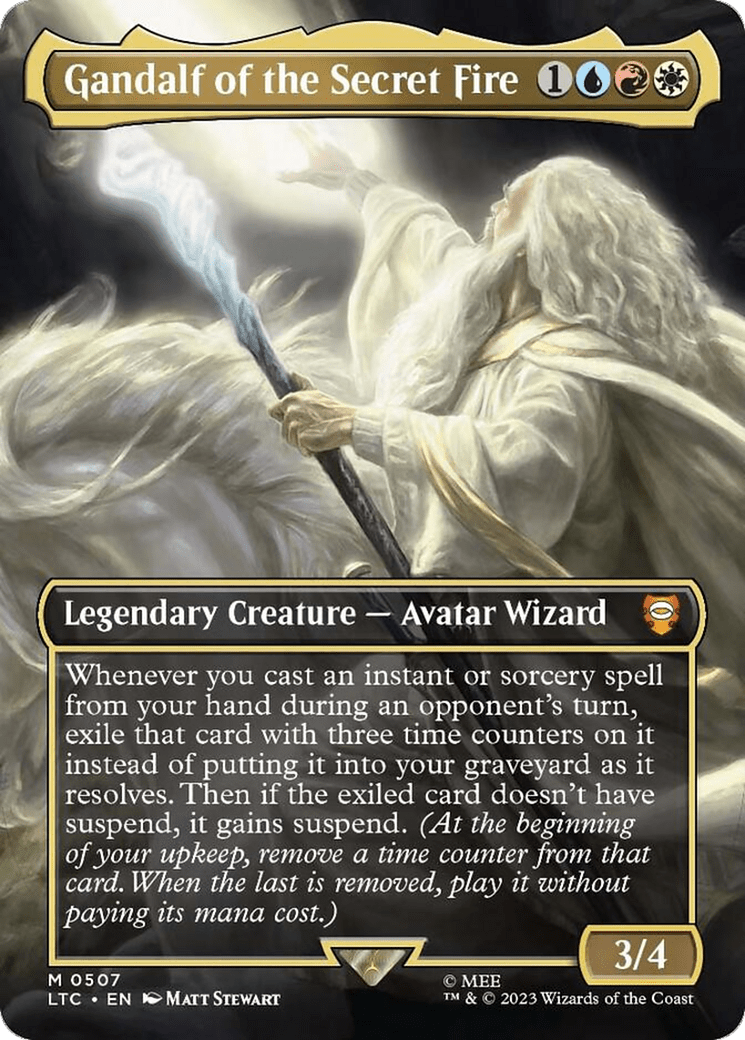 Gandalf of the Secret Fire (Borderless) [The Lord of the Rings: Tales of Middle-Earth Commander] MTG Single Magic: The Gathering  | Multizone: Comics And Games