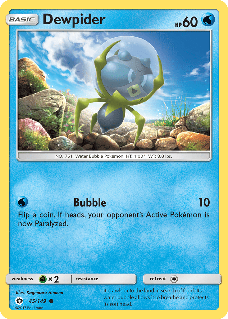 Dewpider (45/149) [Sun & Moon: Base Set] Pokemon Single Pokémon  | Multizone: Comics And Games