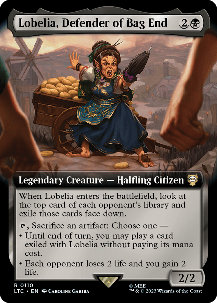 Lobelia, Defender of Bag End (Extended Art) [The Lord of the Rings: Tales of Middle-Earth Commander] MTG Single Magic: The Gathering  | Multizone: Comics And Games