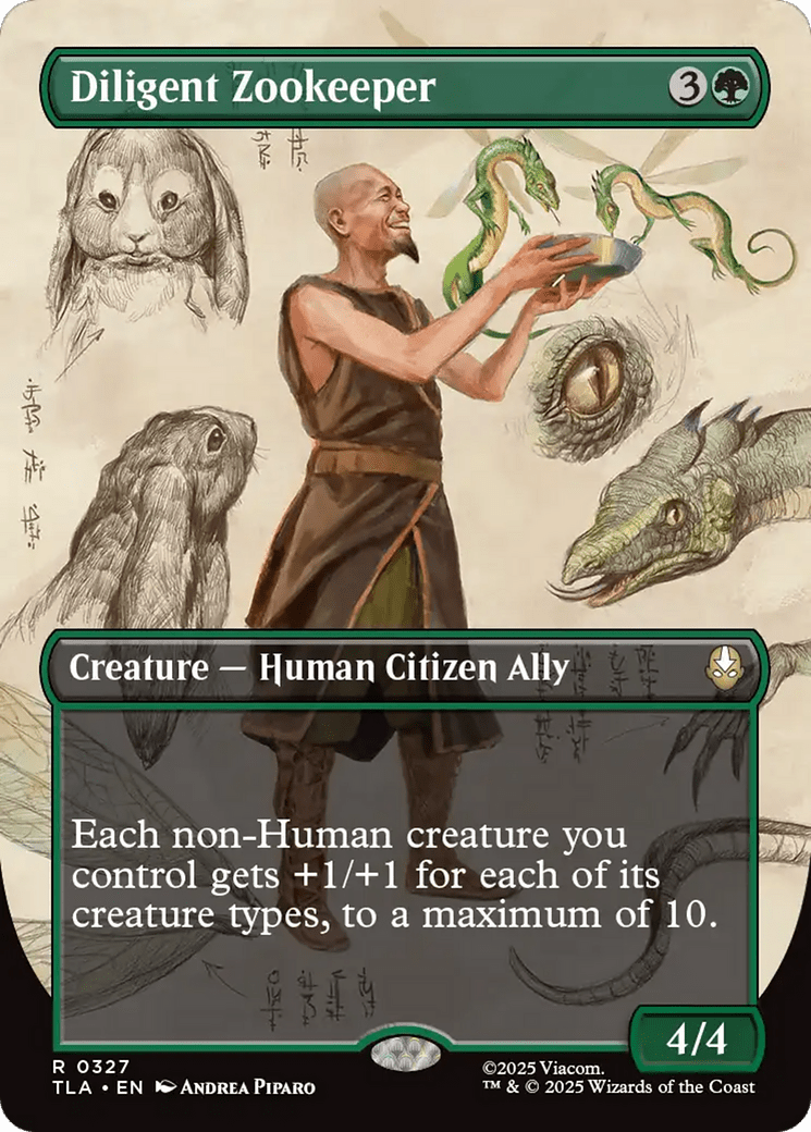 Diligent Zookeeper (Borderless) [Avatar: The Last Airbender] MTG Single Magic: The Gathering  | Multizone: Comics And Games