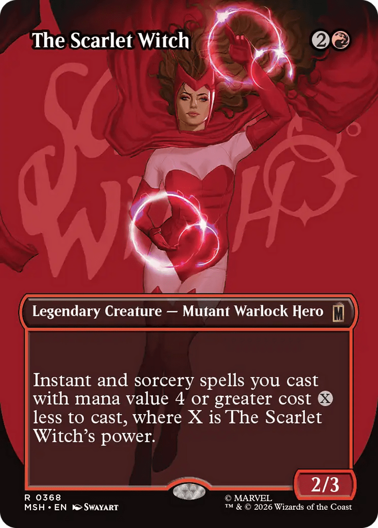 The Scarlet Witch (Borderless) [Marvel Super Heroes] MTG Single Magic: The Gathering  | Multizone: Comics And Games