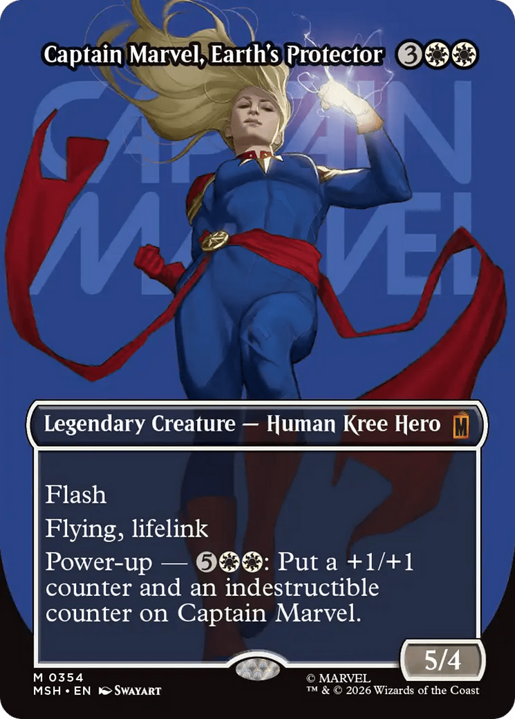 Captain Marvel, Earth's Protector (Borderless) (0354) [Marvel Super Heroes] MTG Single Magic: The Gathering  | Multizone: Comics And Games
