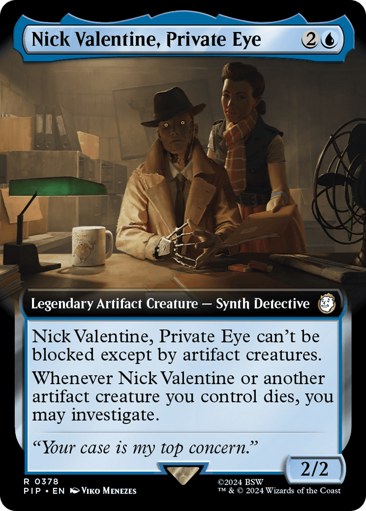 Nick Valentine, Private Eye (Extended Art) [Fallout] MTG Single Magic: The Gathering  | Multizone: Comics And Games