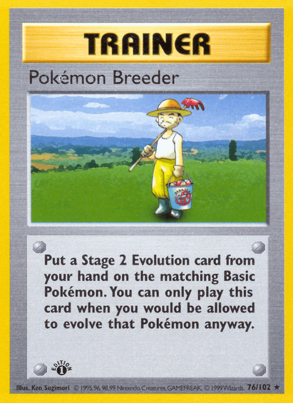 Pokemon Breeder (76/102) (Shadowless) [Base Set 1st Edition] Pokemon Single Pokémon  | Multizone: Comics And Games