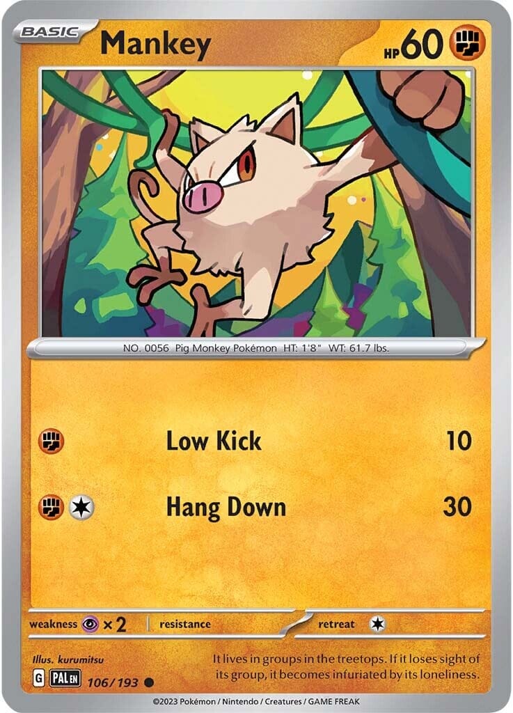 Mankey (106/193) [Scarlet & Violet: Paldea Evolved] Pokemon Single Pokémon  | Multizone: Comics And Games