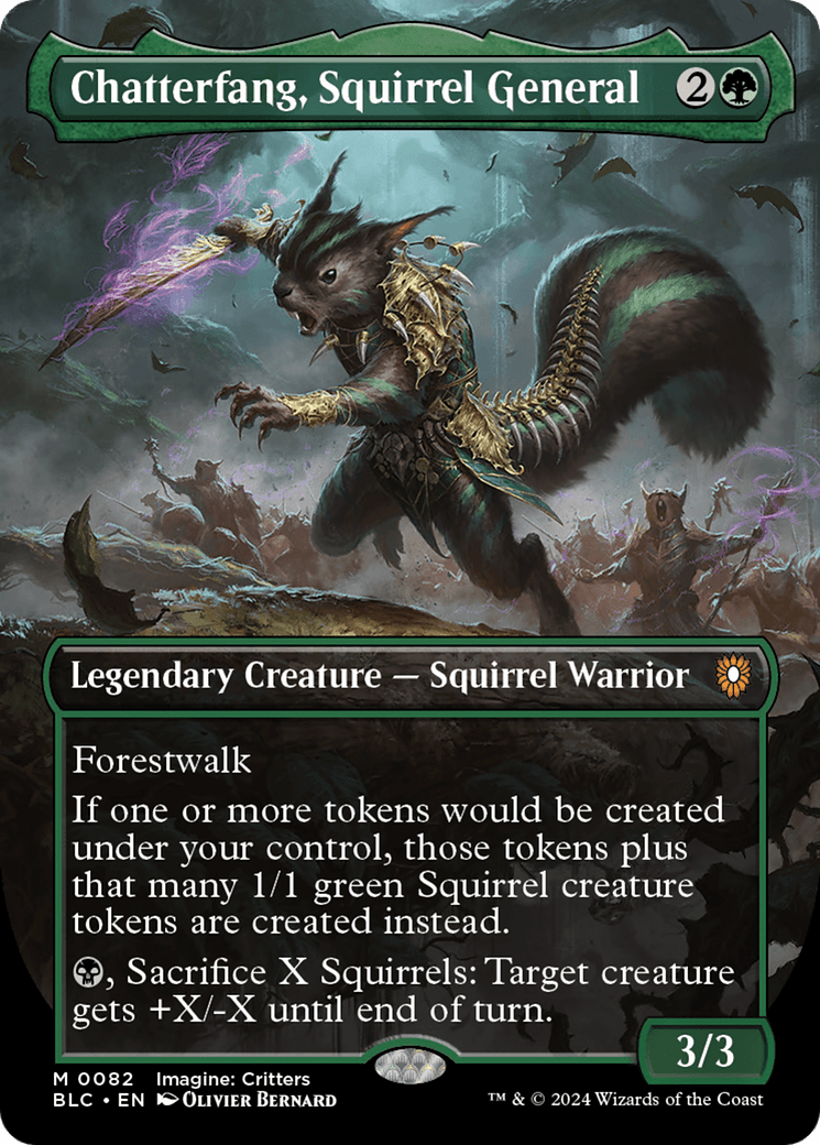 Chatterfang, Squirrel General (Borderless) [Bloomburrow Commander] MTG Single Magic: The Gathering  | Multizone: Comics And Games