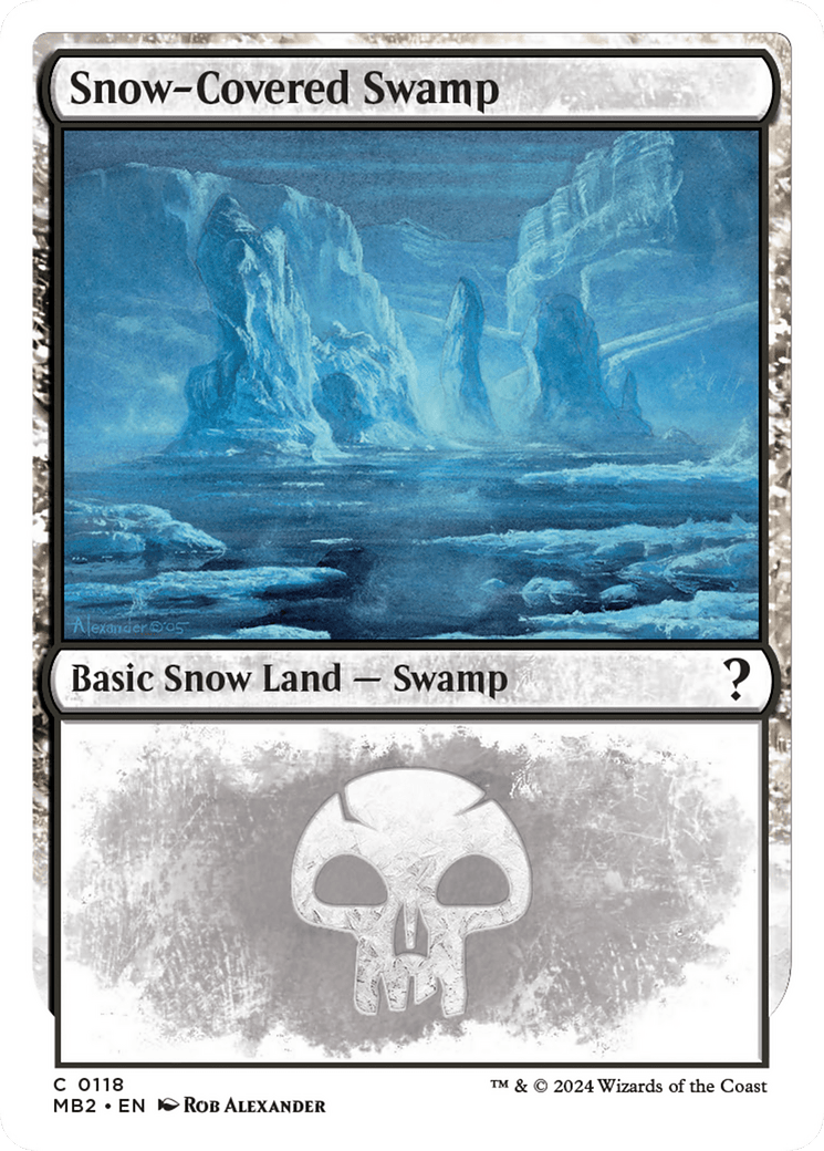 Snow-Covered Swamp (White Border) [Mystery Booster 2] MTG Single Magic: The Gathering  | Multizone: Comics And Games