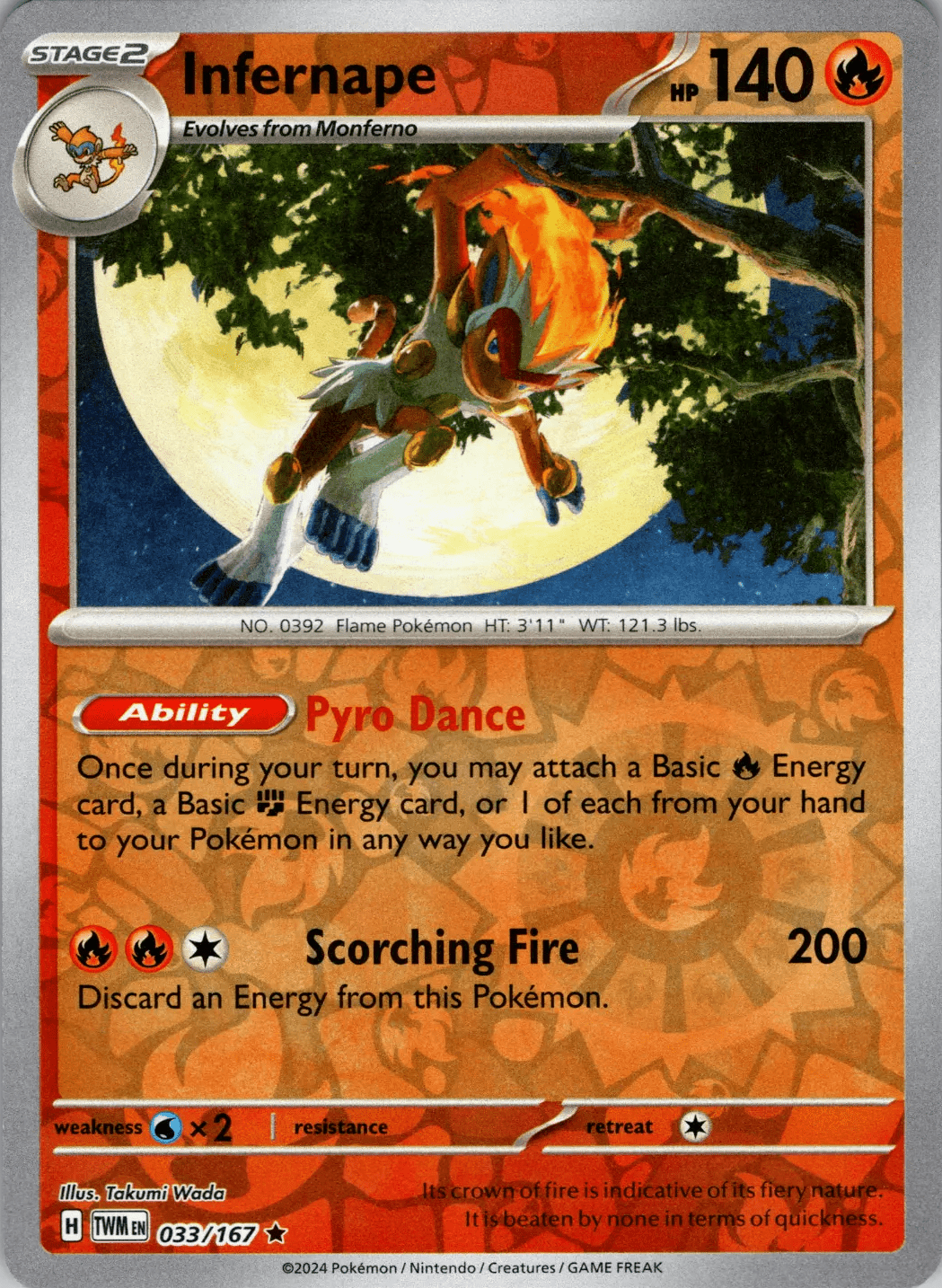 Infernape (033/167) [Scarlet & Violet: Twilight Masquerade] Pokemon Single Pokémon  | Multizone: Comics And Games