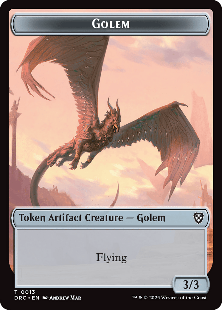 Construct // Golem (0013) Double-Sided Token [Aetherdrift Tokens] MTG Single Magic: The Gathering  | Multizone: Comics And Games