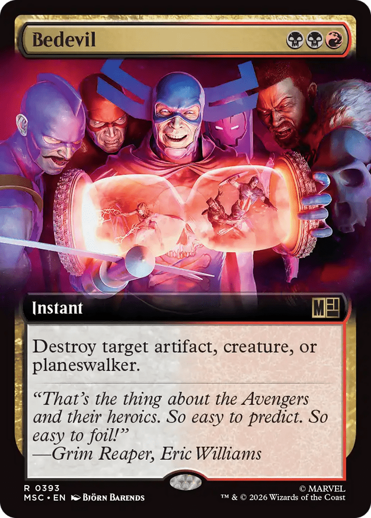 Bedevil (Extended Art) [Marvel Super Heroes Commander] MTG Single Magic: The Gathering  | Multizone: Comics And Games