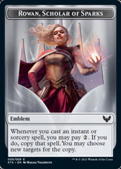 Fractal // Rowan, Scholar of Sparks Emblem Double-Sided Token [Strixhaven: School of Mages Tokens] MTG Single Magic: The Gathering  | Multizone: Comics And Games