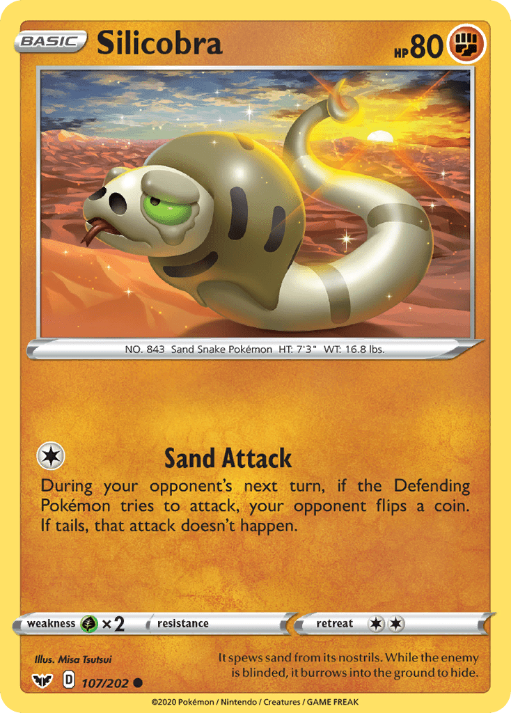 Silicobra (107/202) [Sword & Shield: Base Set] Pokemon Single Pokémon  | Multizone: Comics And Games