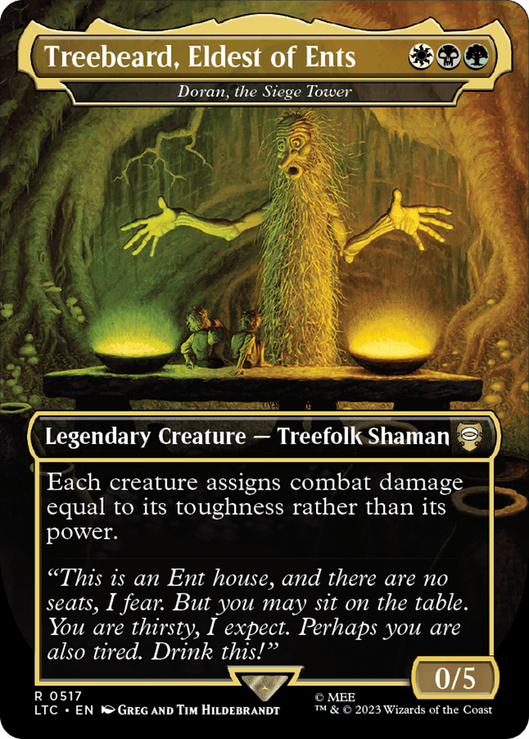 Treebeard, Eldest of Ents - Doran, the Siege Tower (Borderless) [The Lord of the Rings: Tales of Middle-Earth Commander] MTG Single Magic: The Gathering  | Multizone: Comics And Games