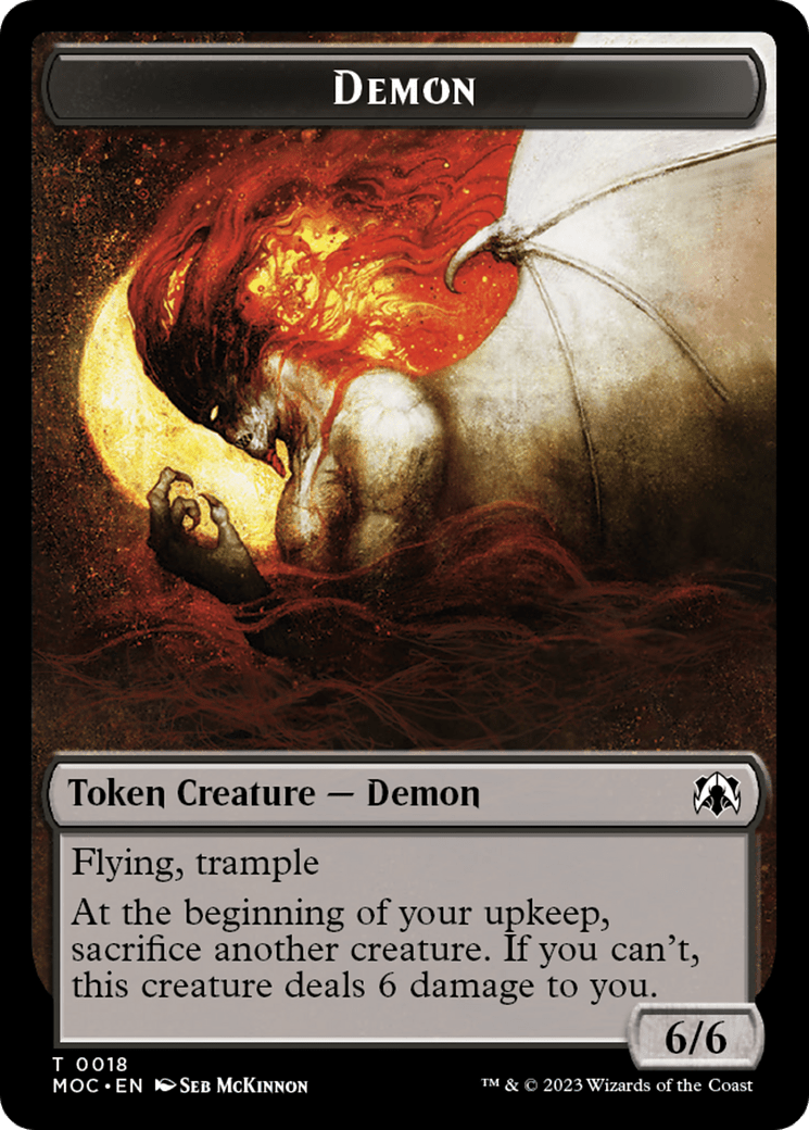 Angel (3) // Demon Double-Sided Token [March of the Machine Commander Tokens] MTG Single Magic: The Gathering  | Multizone: Comics And Games