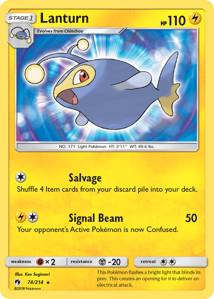 Lanturn (74/214) [Sun & Moon: Lost Thunder] Pokemon Single Pokémon  | Multizone: Comics And Games