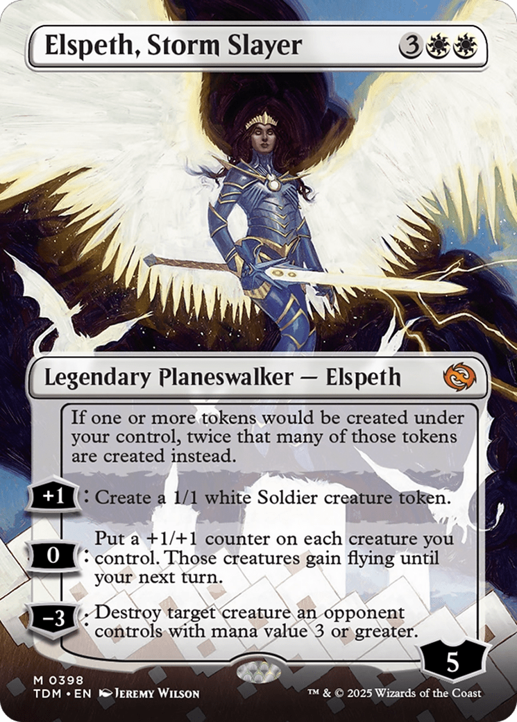 Elspeth, Storm Slayer (Borderless) [Tarkir: Dragonstorm] MTG Single Magic: The Gathering  | Multizone: Comics And Games
