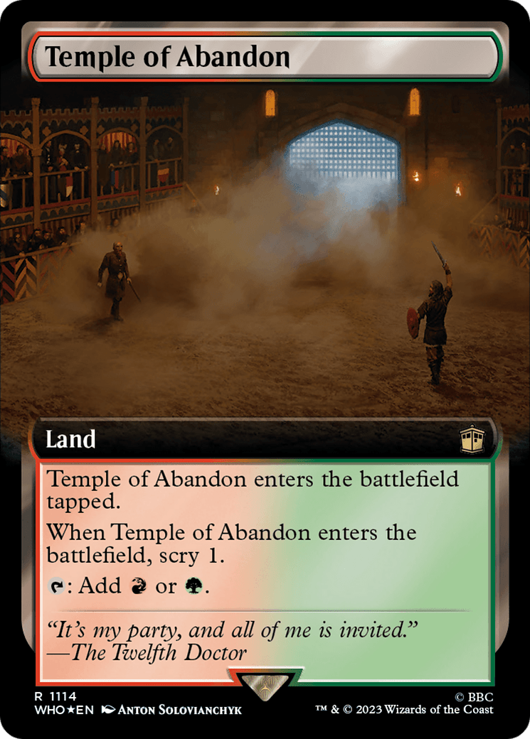 Temple of Abandon (Extended Art) (Surge Foil) [Doctor Who] MTG Single Magic: The Gathering  | Multizone: Comics And Games