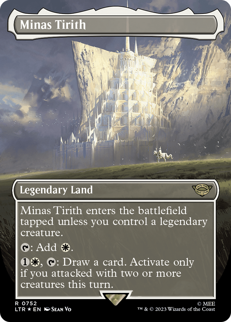 Minas Tirith (Borderless) (Surge Foil) [The Lord of the Rings: Tales of Middle-Earth] MTG Single Magic: The Gathering  | Multizone: Comics And Games