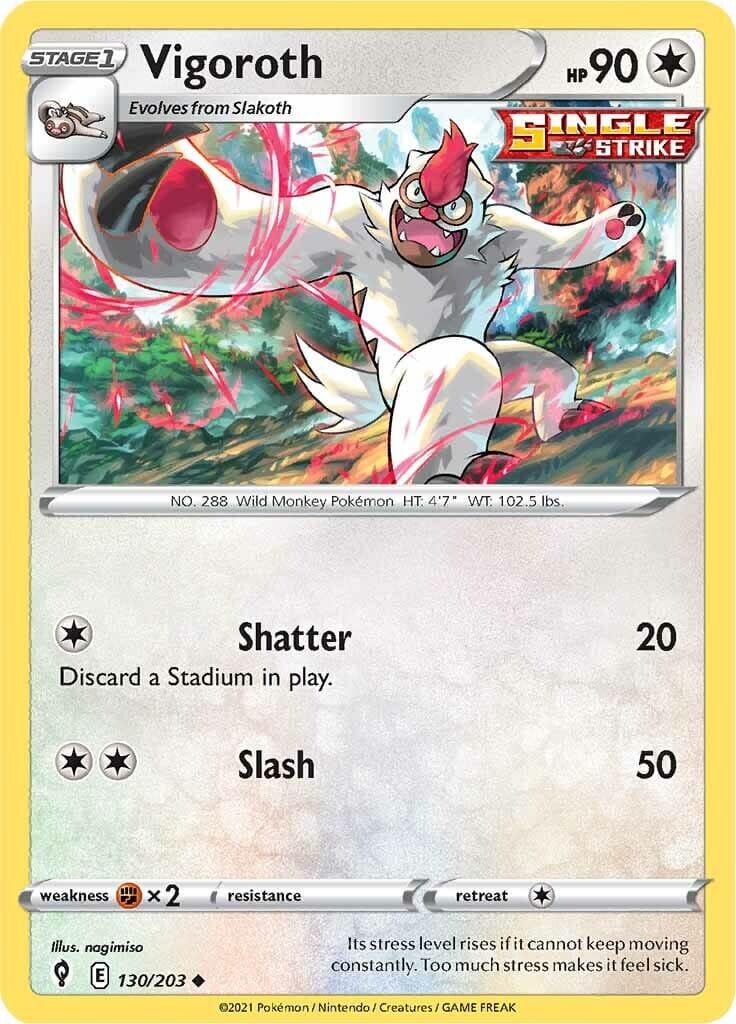 Vigoroth (130/203) [Sword & Shield: Evolving Skies] Pokemon Single Pokémon  | Multizone: Comics And Games