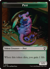 Saproling // Pest (0023) Double-Sided Token [Secrets of Strixhaven Commander Tokens] MTG Single Magic: The Gathering  | Multizone: Comics And Games