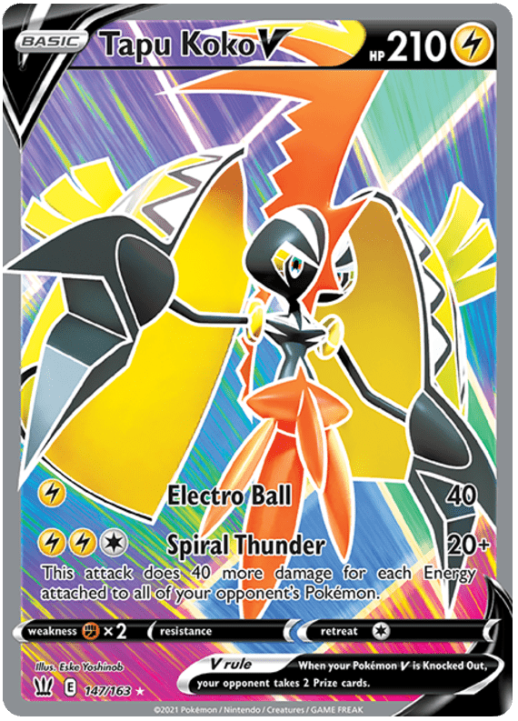 Tapu Koko V (147/163) [Sword & Shield: Battle Styles] Pokemon Single Pokémon  | Multizone: Comics And Games
