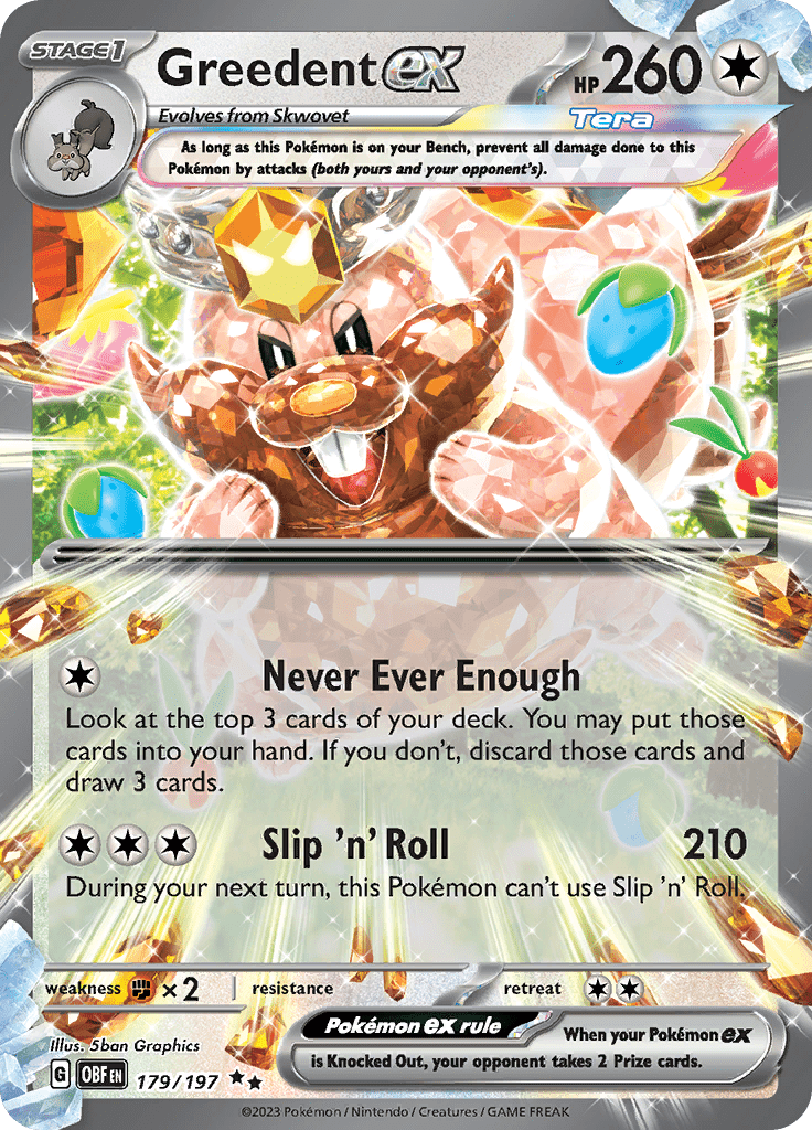 Greedent ex (179/197) [Scarlet & Violet: Obsidian Flames] Pokemon Single Pokémon  | Multizone: Comics And Games