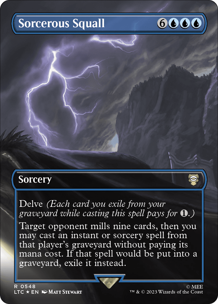 Sorcerous Squall (Borderless) (Surge Foil) [The Lord of the Rings: Tales of Middle-Earth Commander] MTG Single Magic: The Gathering  | Multizone: Comics And Games