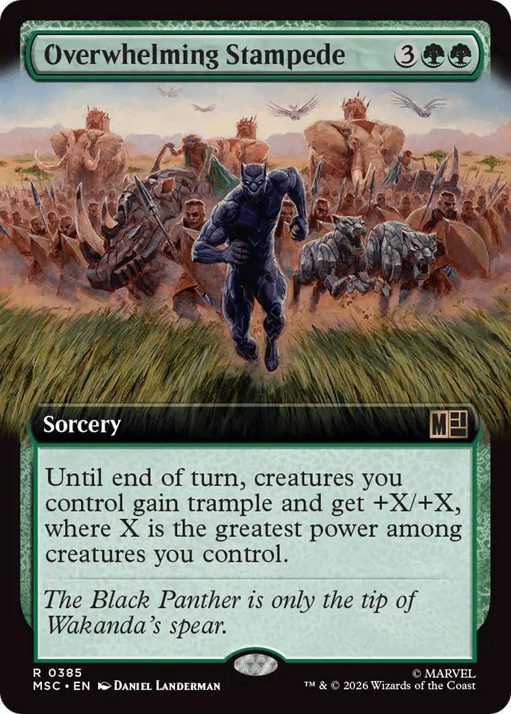 Overwhelming Stampede (Extended Art) [Marvel Super Heroes Commander] MTG Single Magic: The Gathering  | Multizone: Comics And Games