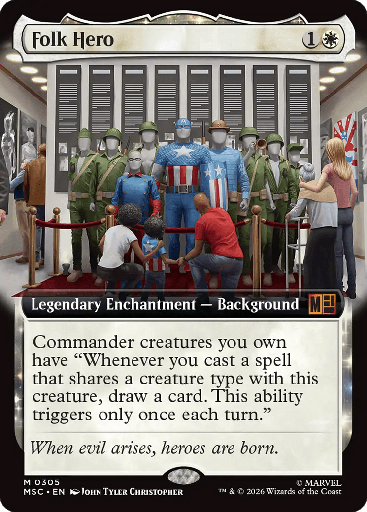 Folk Hero (Extended Art) [Marvel Super Heroes Commander] MTG Single Magic: The Gathering  | Multizone: Comics And Games