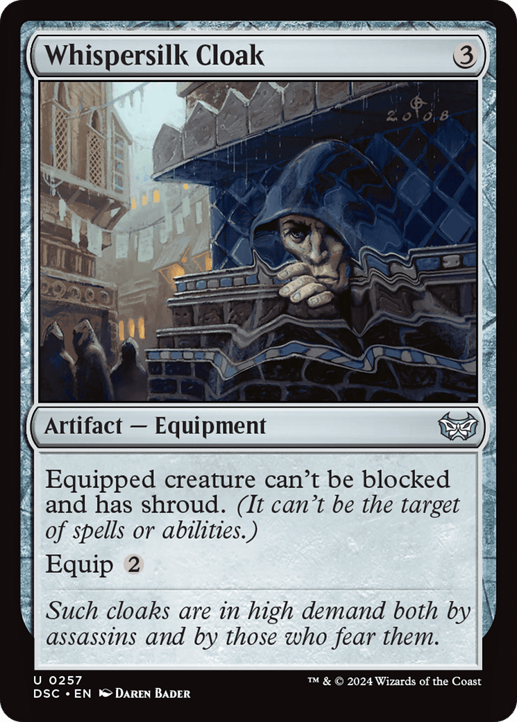 Whispersilk Cloak [Duskmourn: House of Horror Commander] MTG Single Magic: The Gathering  | Multizone: Comics And Games
