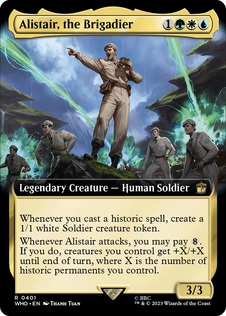 Alistair, the Brigadier (Extended Art) [Doctor Who] MTG Single Magic: The Gathering  | Multizone: Comics And Games