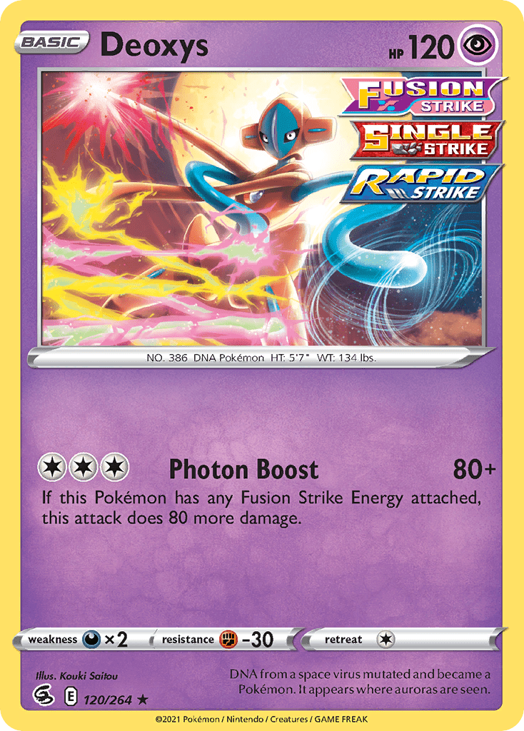 Deoxys (120/264) (Theme Deck Exclusive) [Sword & Shield: Fusion Strike] Pokemon Single Pokémon  | Multizone: Comics And Games