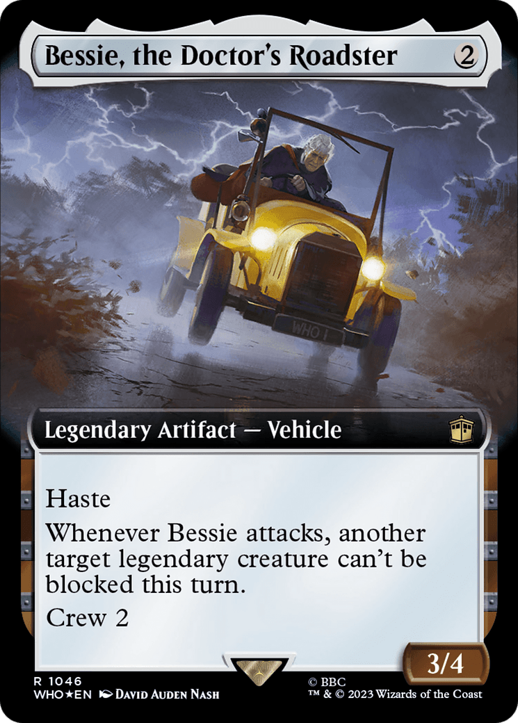 Bessie, the Doctor's Roadster (Extended Art) (Surge Foil) [Doctor Who] MTG Single Magic: The Gathering  | Multizone: Comics And Games
