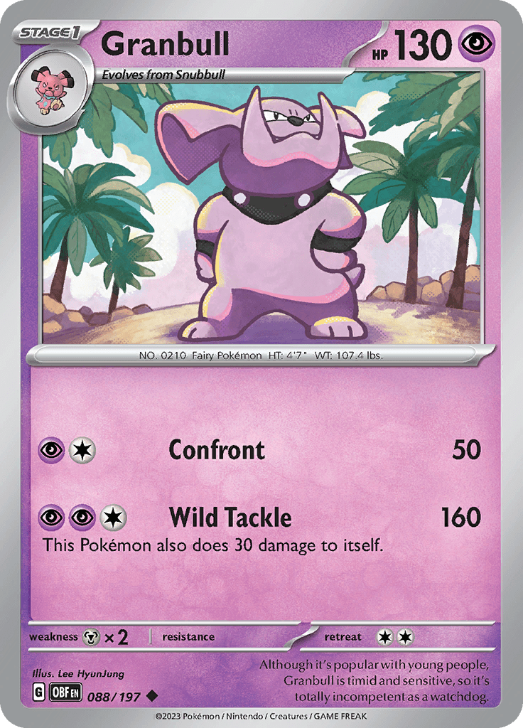Granbull (088/197) [Scarlet & Violet: Obsidian Flames] Pokemon Single Pokémon  | Multizone: Comics And Games