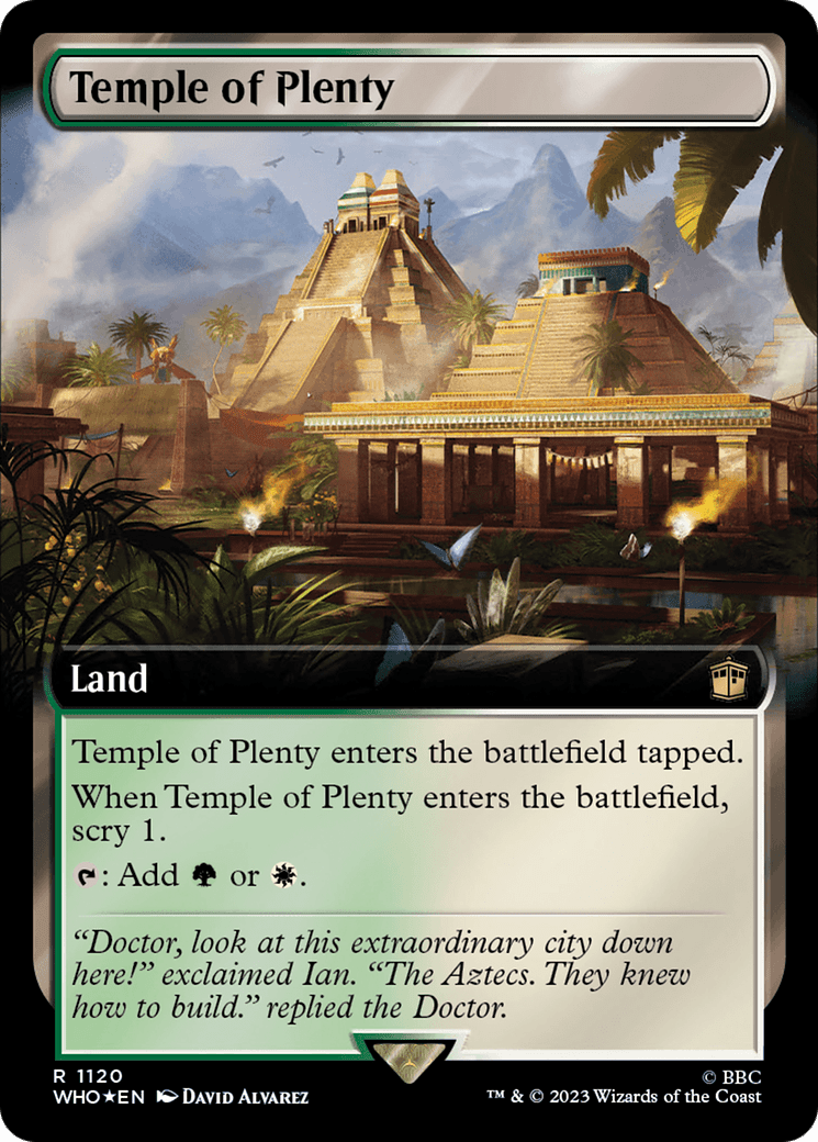 Temple of Plenty (Extended Art) (Surge Foil) [Doctor Who] MTG Single Magic: The Gathering  | Multizone: Comics And Games