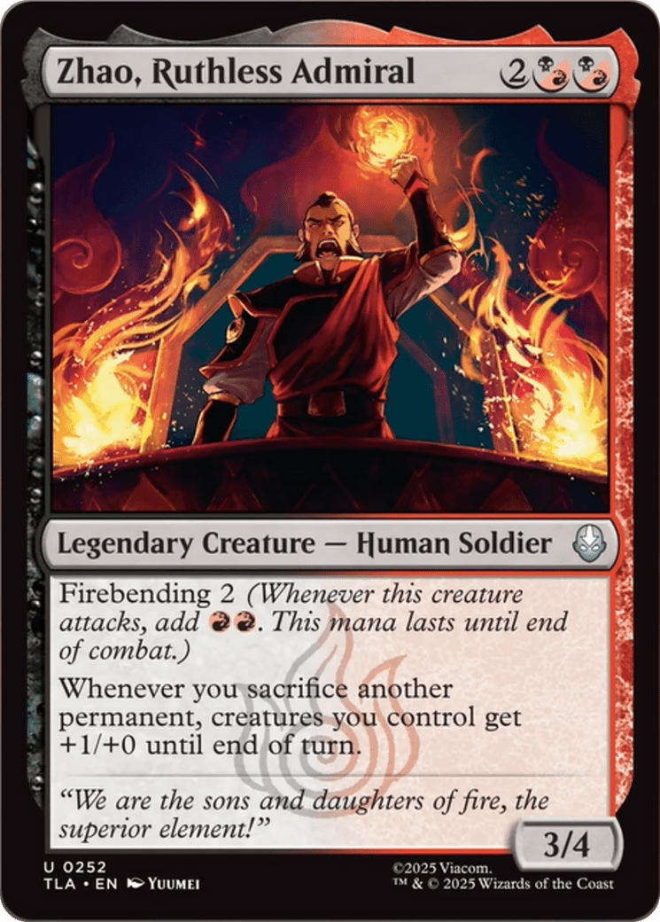 Zhao, Ruthless Admiral [Avatar: The Last Airbender] MTG Single Magic: The Gathering  | Multizone: Comics And Games