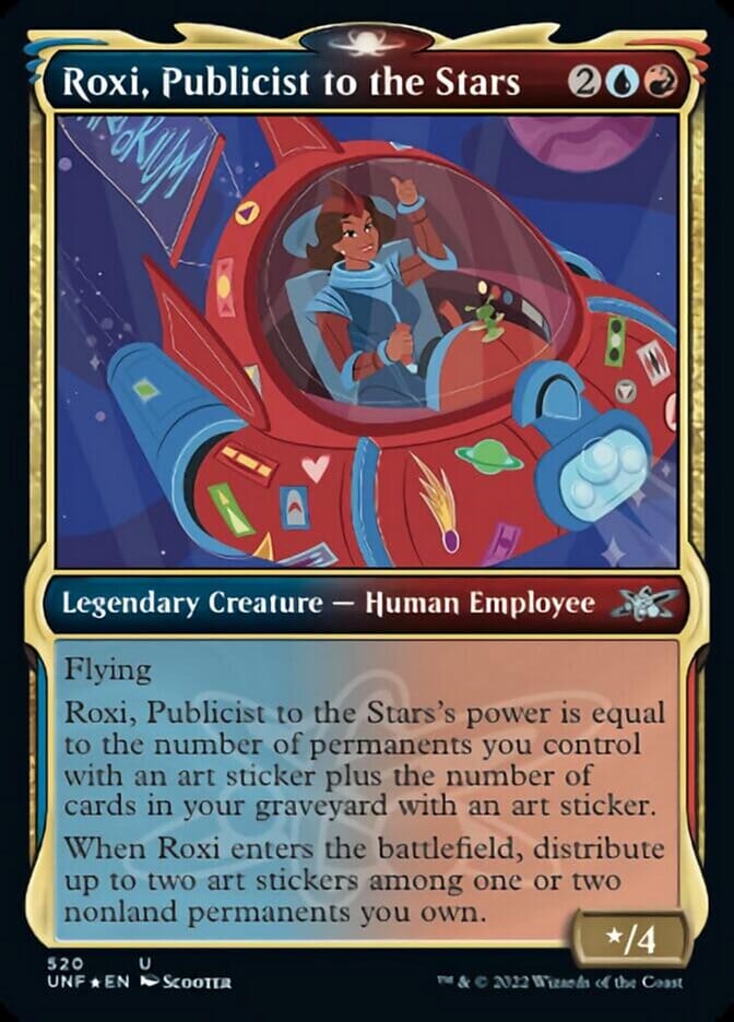 Roxi, Publicist to the Stars (Showcase) (Galaxy Foil) [Unfinity] MTG Single Magic: The Gathering  | Multizone: Comics And Games